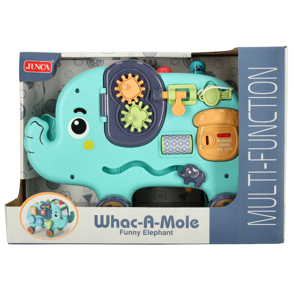 Słonik tablica manipulacyjna montessori wbijak sorter klocki młotek 26cm - obrazek 6