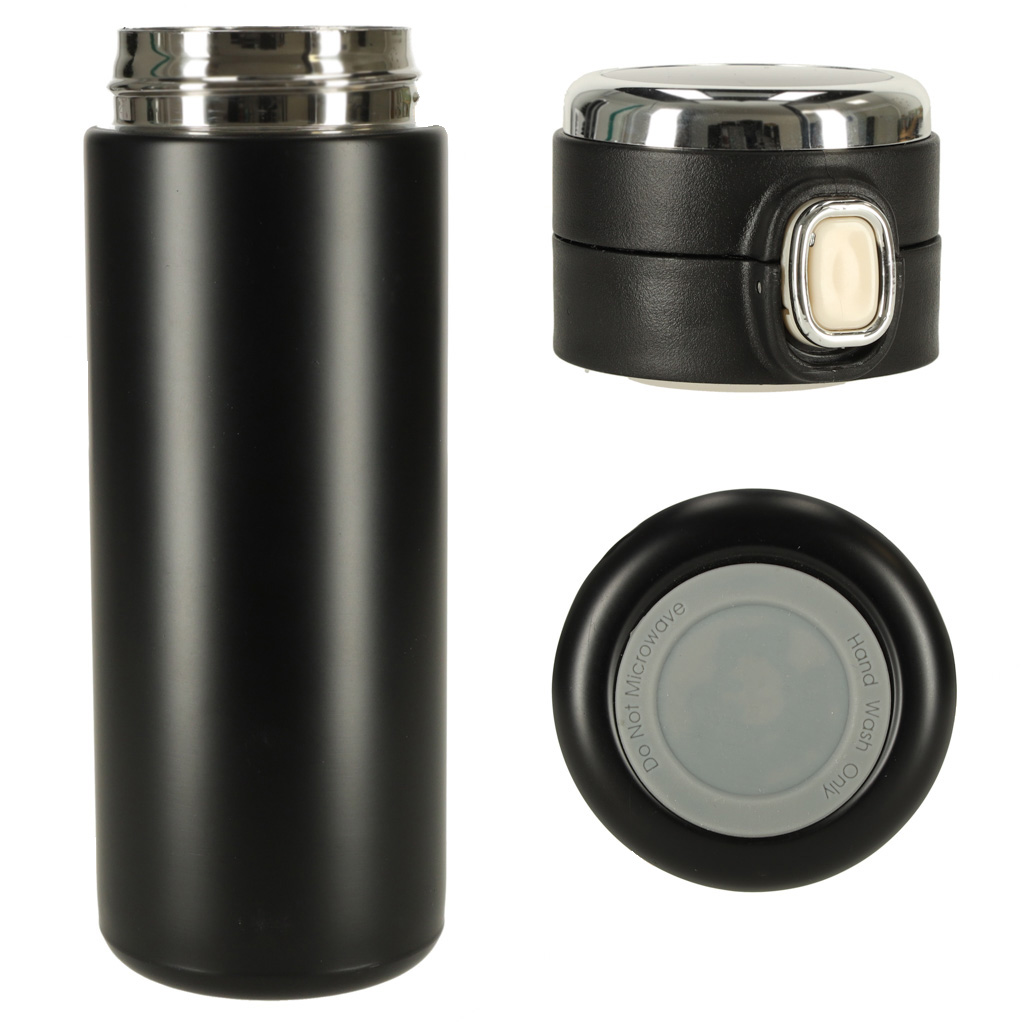 Kubek bidon termiczny z ustnikiem termos LED 420ml czarny - obrazek 3