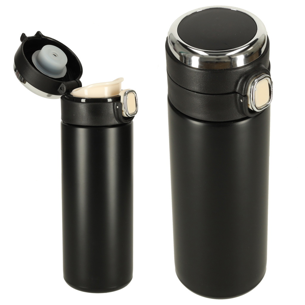 Kubek bidon termiczny z ustnikiem termos LED 420ml czarny - obrazek 4