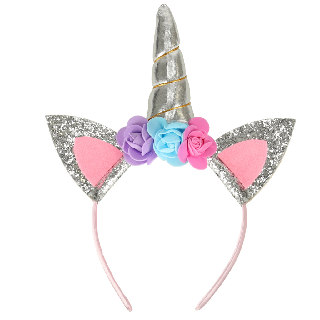 Kostium strój karnawałowy przebranie jednorożec spódnica opaska srebrny - obrazek 6