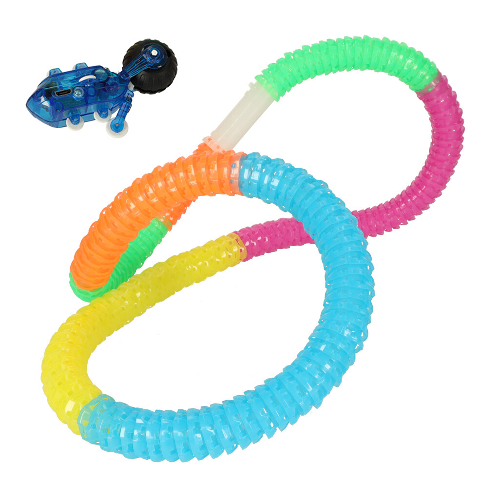 Tor wyścigowy samochodowy elastyczny rurkowy USB LED 210 elementów - obrazek 3