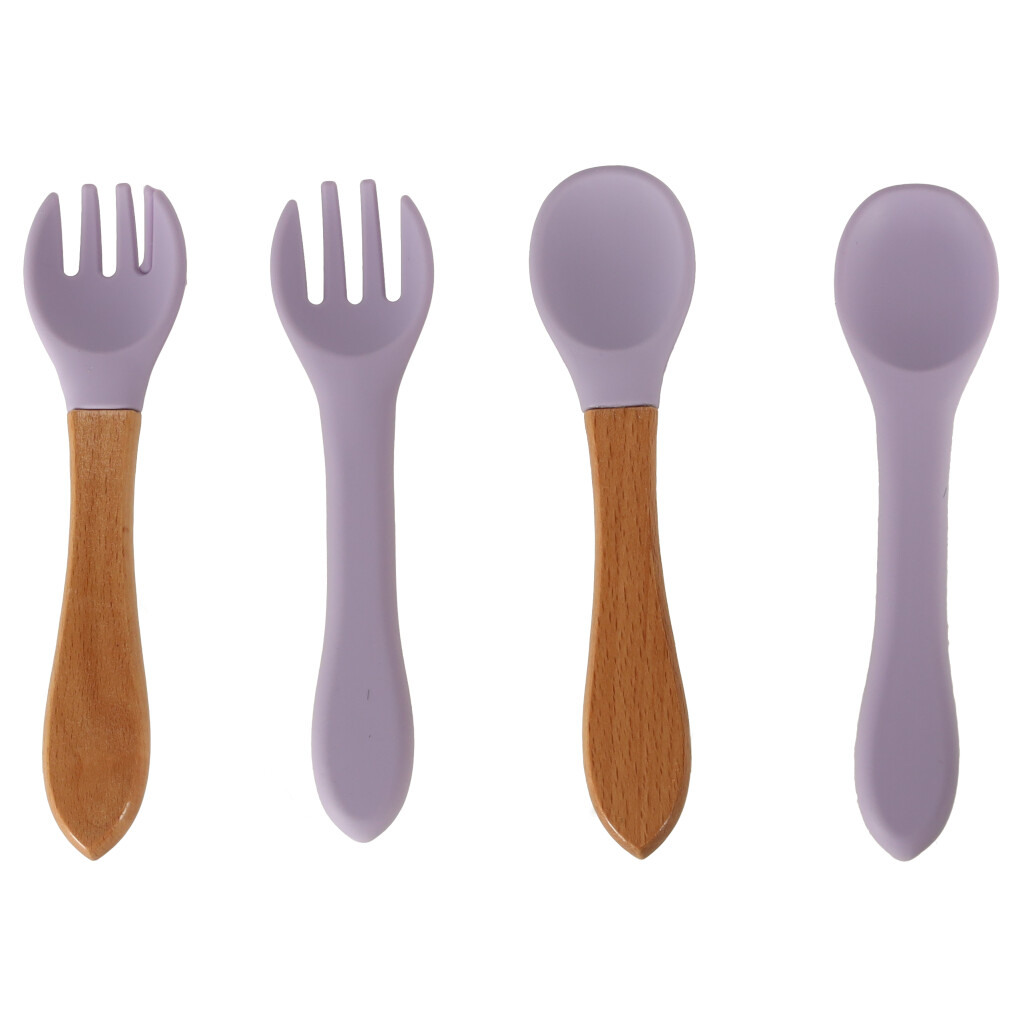 Naczynia silikonowe dla dzieci niemowląt krab zestaw 9 elementów fioletowy - obrazek 8