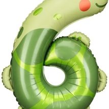 Balon foliowy urodzinowy cyfra „6” – Żółw 57×86 cm