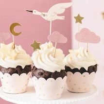 Dekoracje do muffinek babeczek – Bocian 11cm-12cm 7 sztuk