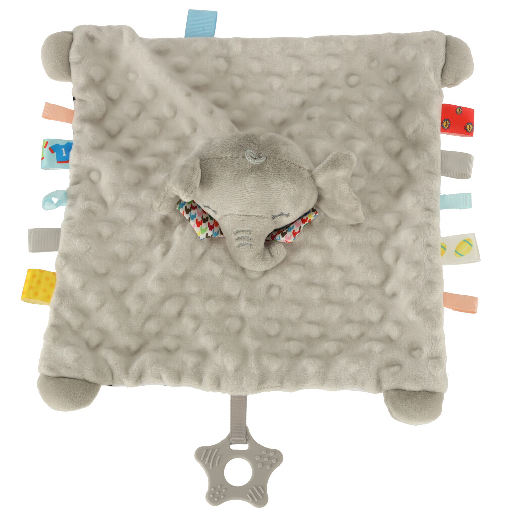 Maskotka sensoryczna szeleszcząca metki słonik - obrazek 3