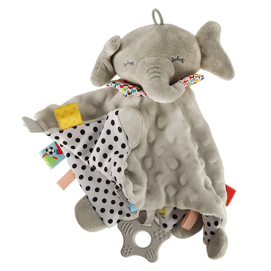 Maskotka sensoryczna szeleszcząca metki słonik - obrazek 6