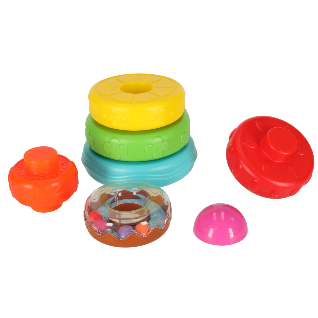 Piramida wieża edukacyjna z kółek układanka sensoryczna kolorowa Montessori - obrazek 4