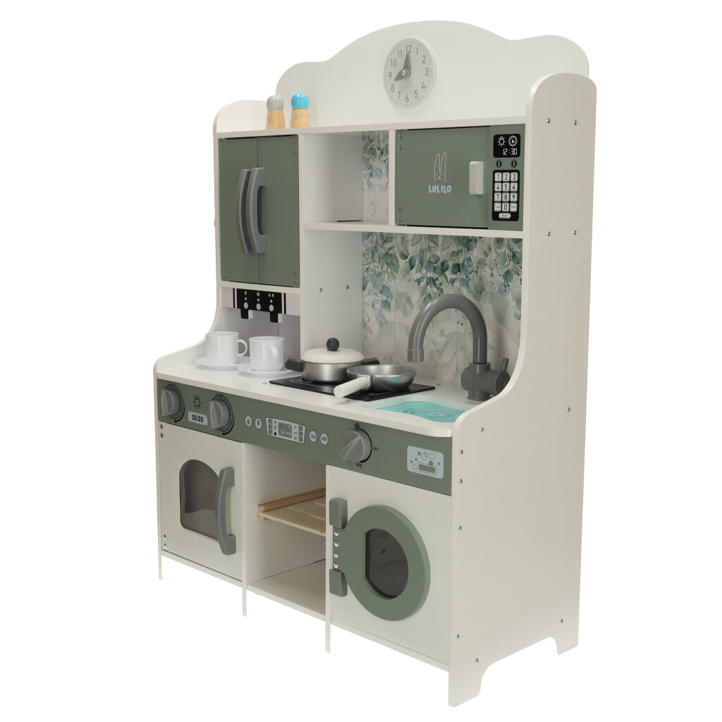Kuchnia dla dzieci drewniana MDF LULILO SALIKO z ekspresem 85cm - obrazek 4
