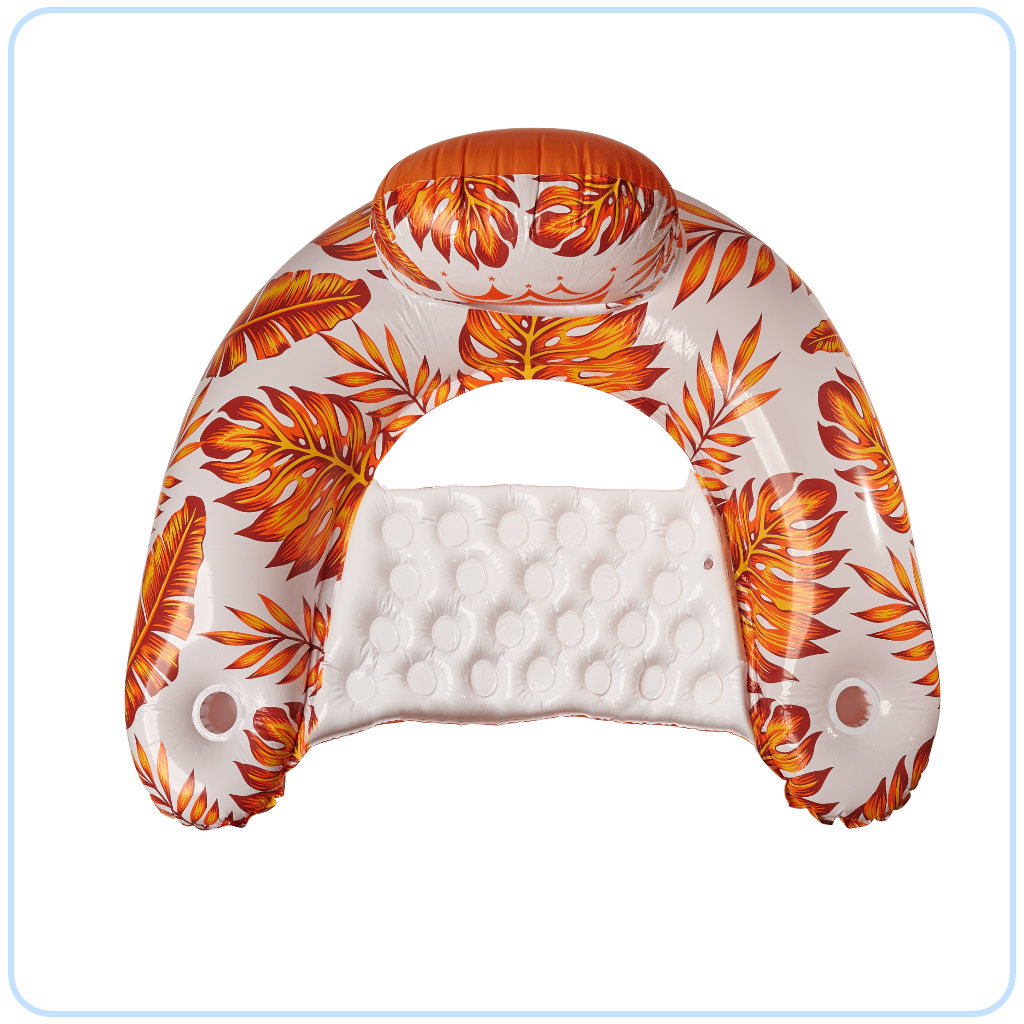 Krzesło do pływania fotel leżak hamak wodny pomarańczowy - obrazek 6