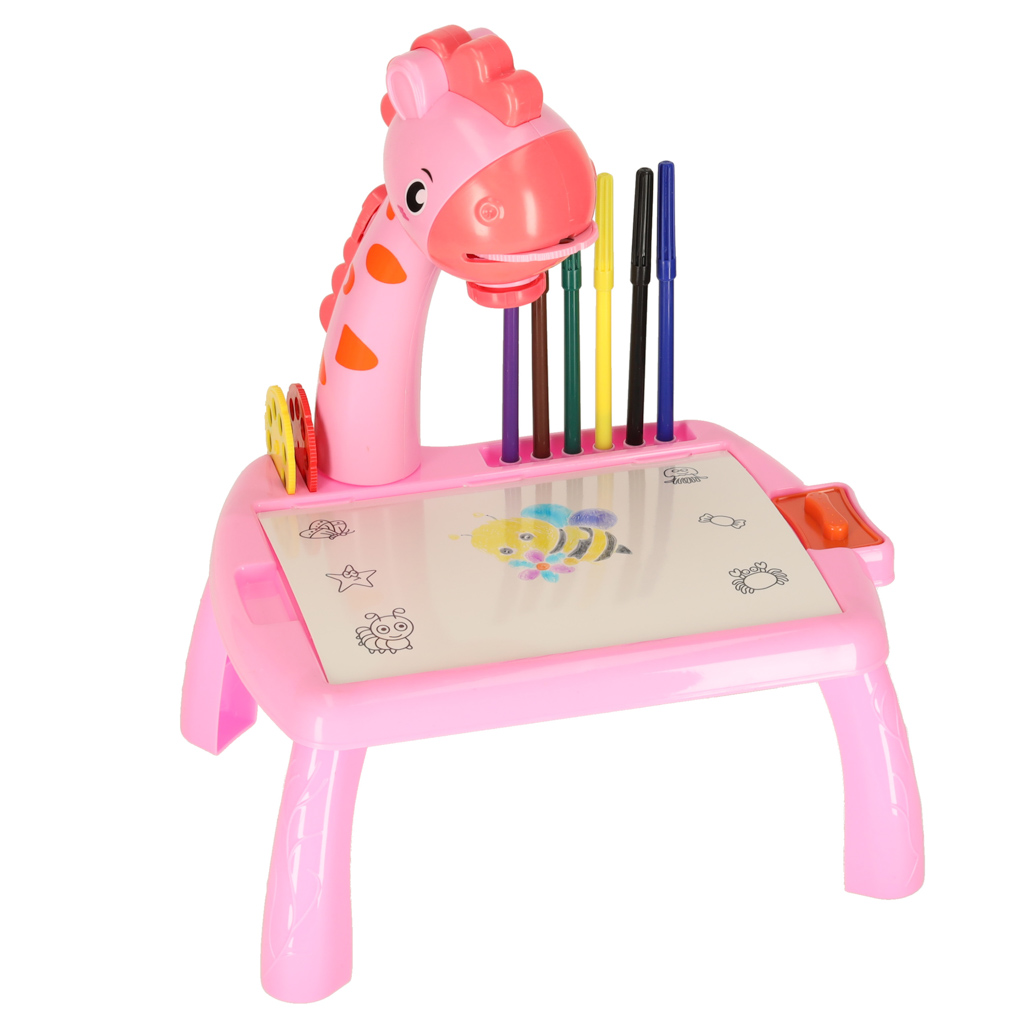 Projektor rzutnik stolik stół do rysowania żyrafa różowa - obrazek 5