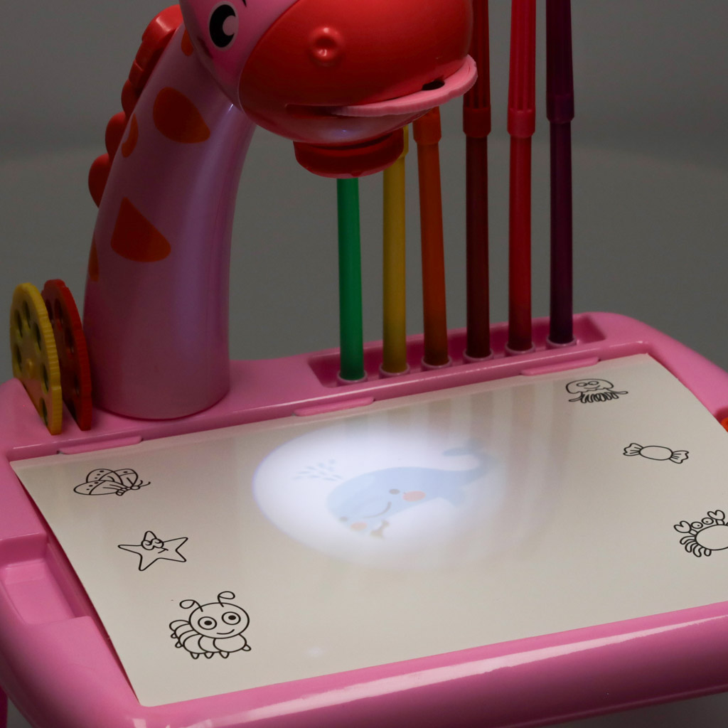 Projektor rzutnik stolik stół do rysowania żyrafa różowa - obrazek 6