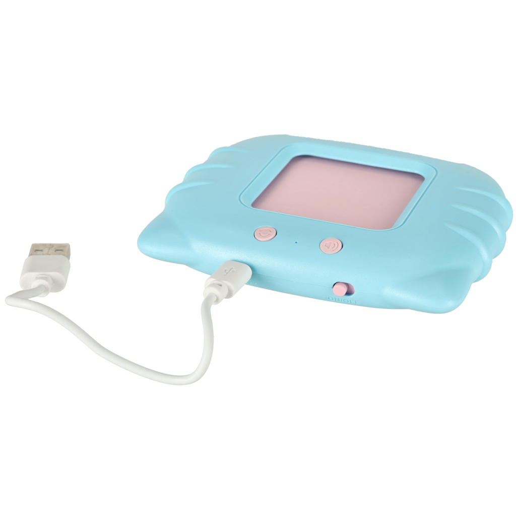 Zabawka edukacyjna czytnik do fiszek kart edukacyjnych do nauki słówek z języka angielskiego 112 kart niebieski - obrazek 3