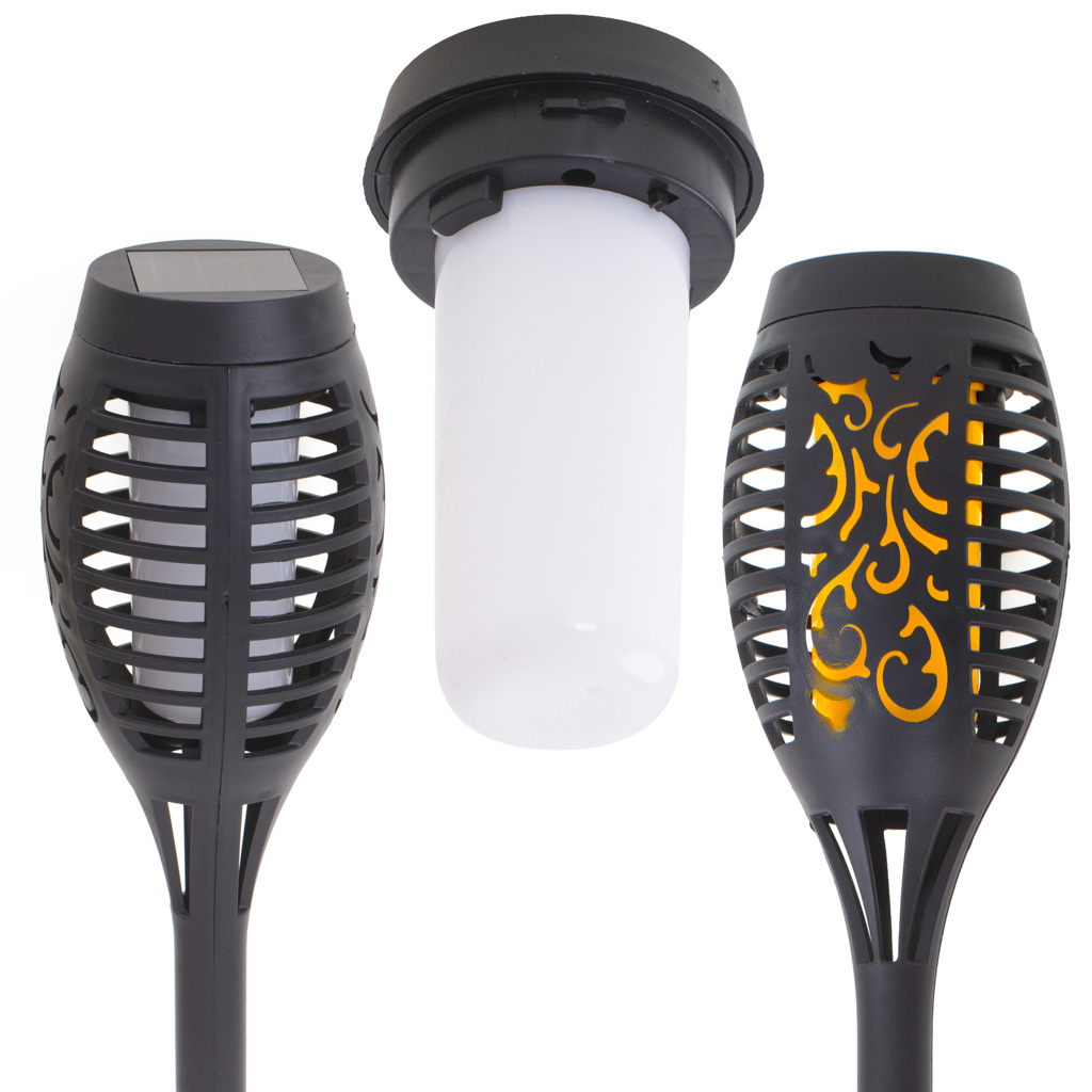 Lampy solarne ogrodowe pochodnie 12LED 4szt. - obrazek 4