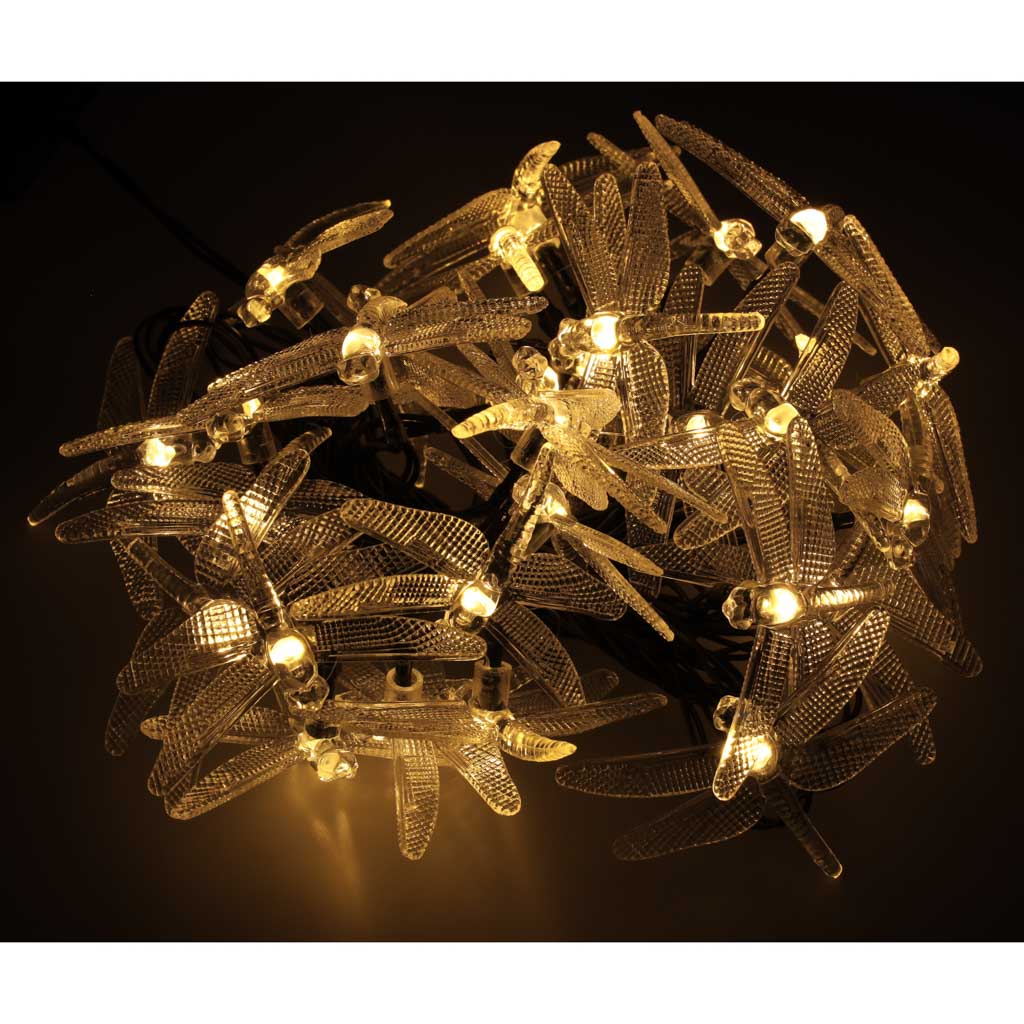 Lampki ogrodowe solarne ważki 6,5m 30LED ciepły biały - obrazek 7