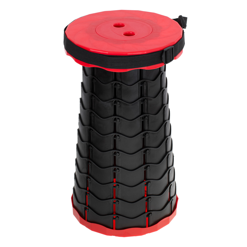 Krzesło składane taboret teleskopowy turystyczny przenośny czerwony 200kg - obrazek 4