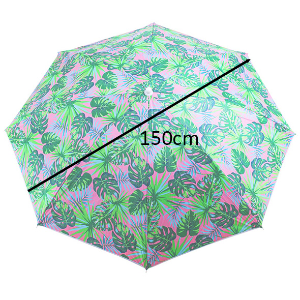 Parasol ogrodowy plażowy regulowany łamany 150cm liście UV - obrazek 7