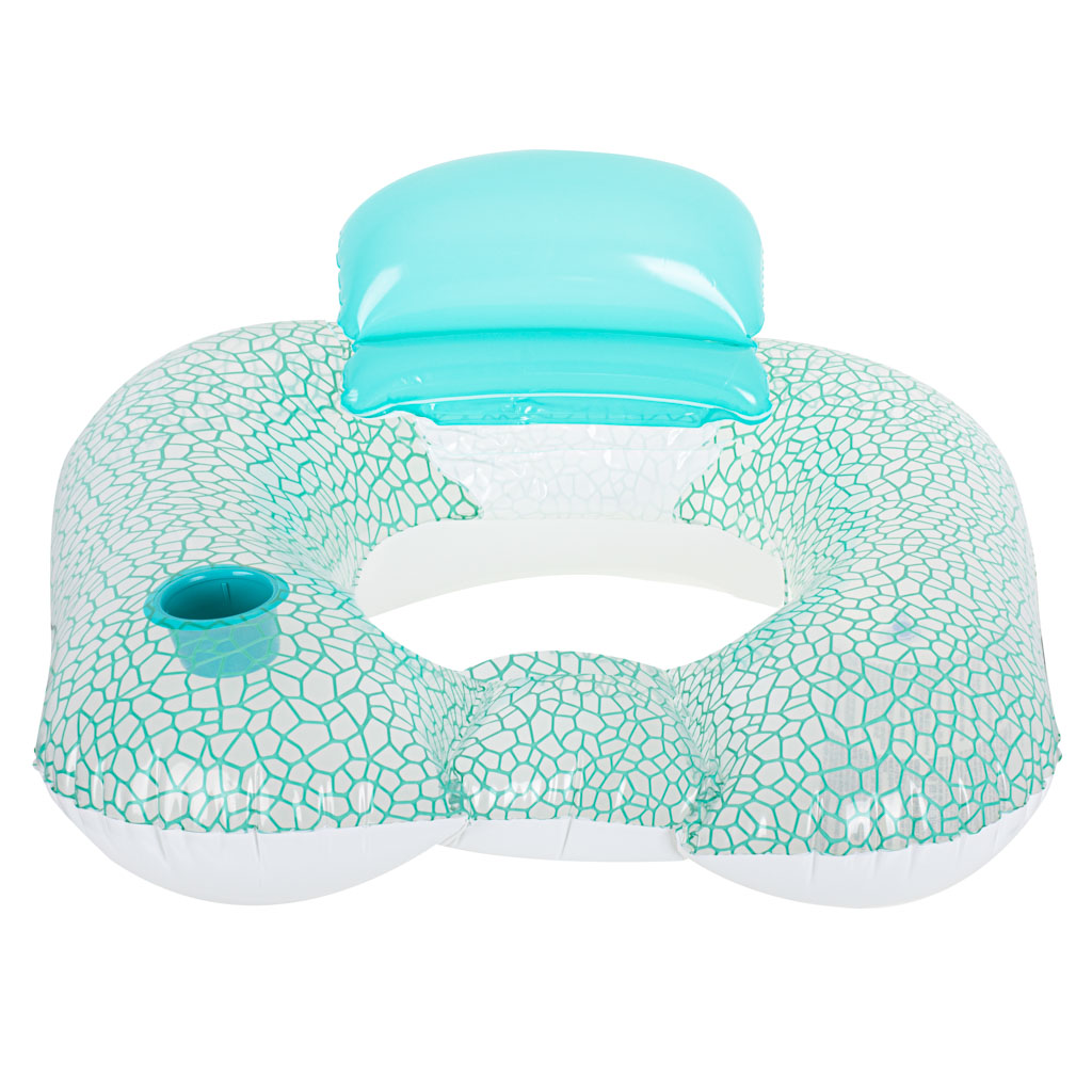 Materac dmuchany fotel do pływania leżak basenowy z poduszką oparciem + uchwyt BESTWAY 43097 102x94cm - obrazek 5