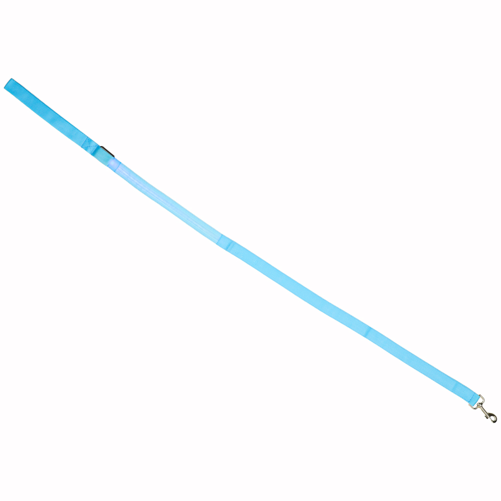 Smycz dla psa kota świecąca spacer jesień zima noc LED 1,2 m niebieska - obrazek 7