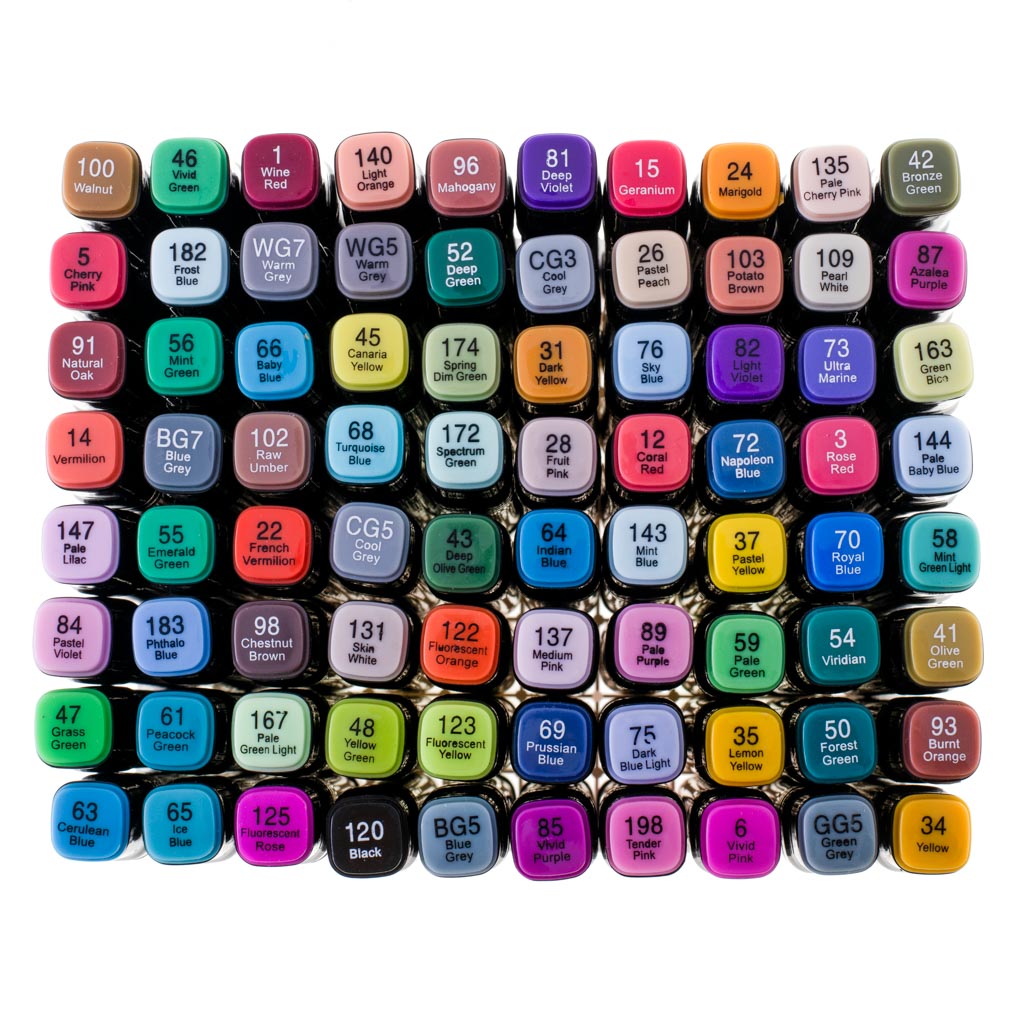 Markery dwustronne mazaki alkoholowe w etui 80 + podstawka - obrazek 8