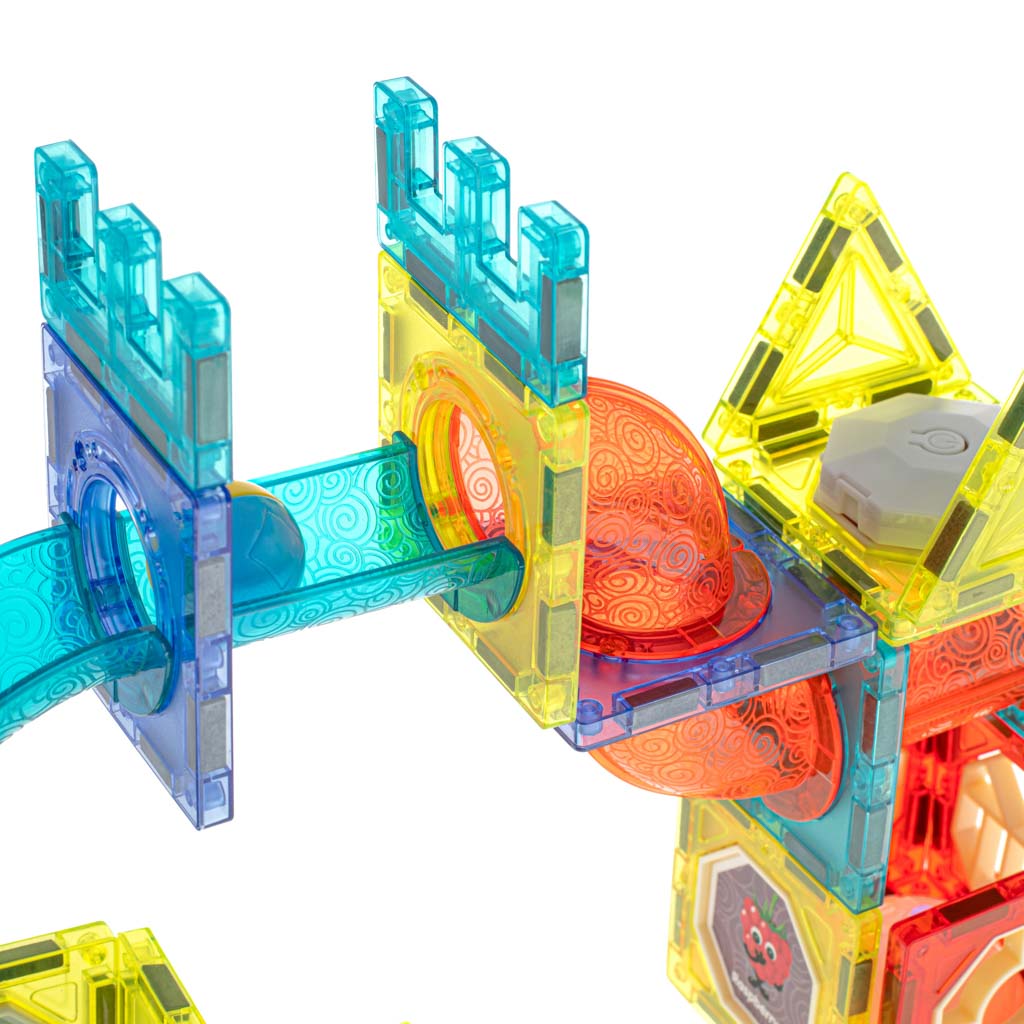 Klocki magnetyczne marble tor kulkowy świecący 75 elementów - obrazek 4