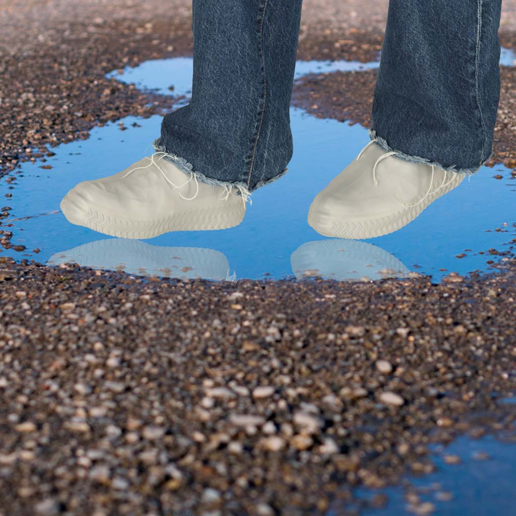 Nakładki przeciwdeszczowe na buty ochraniacze nieprzemakalne przeciwdeszczowe kalosze M szare roz. 35-38 - obrazek 6