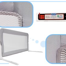 Barierka osłona ochronna do łóżka otwierana 150cm szara