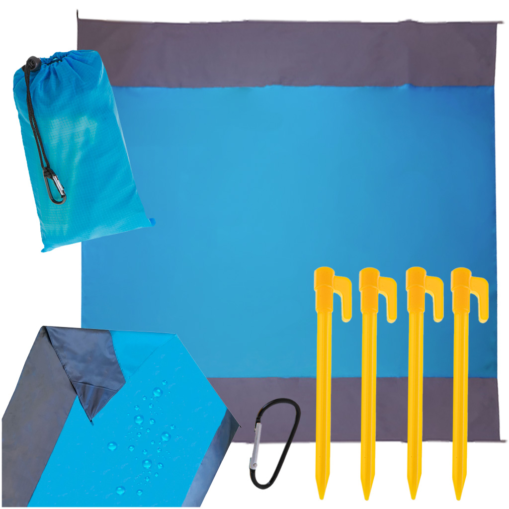 Mata plażowa piknikowa wodoodporna duża koc biwakowy na piknik biwak pokrowiec XXL 210 X 200 cm