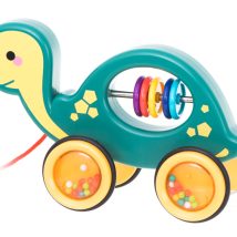 Żółwik do ciągania na sznurku zabawka sensoryczna mobilna grzechotka