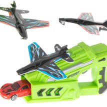 Pistolet wyrzutnia samochodów i samolotów rzutka szybowiec zestaw 3 samoloty auto