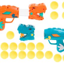 Głodny dinozaur strzelanie do celu gra zręcznościowa zestaw 2 pistolety na kulki 20 kul