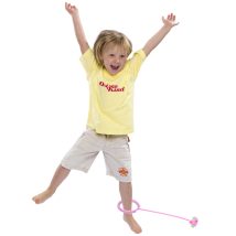 Hula hop na nogę skakanka skipper piłka świecąca migająca LED różowa