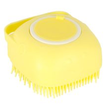 Szczotka silikonowa czyścik myjka do mycia psów kotów z dozownikiem żółta