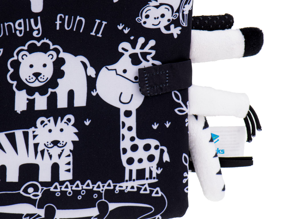 Książeczka sensoryczna miękka ogony zwierząt safari - obrazek 3