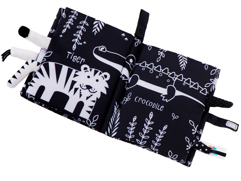 Książeczka sensoryczna miękka ogony zwierząt safari - obrazek 4