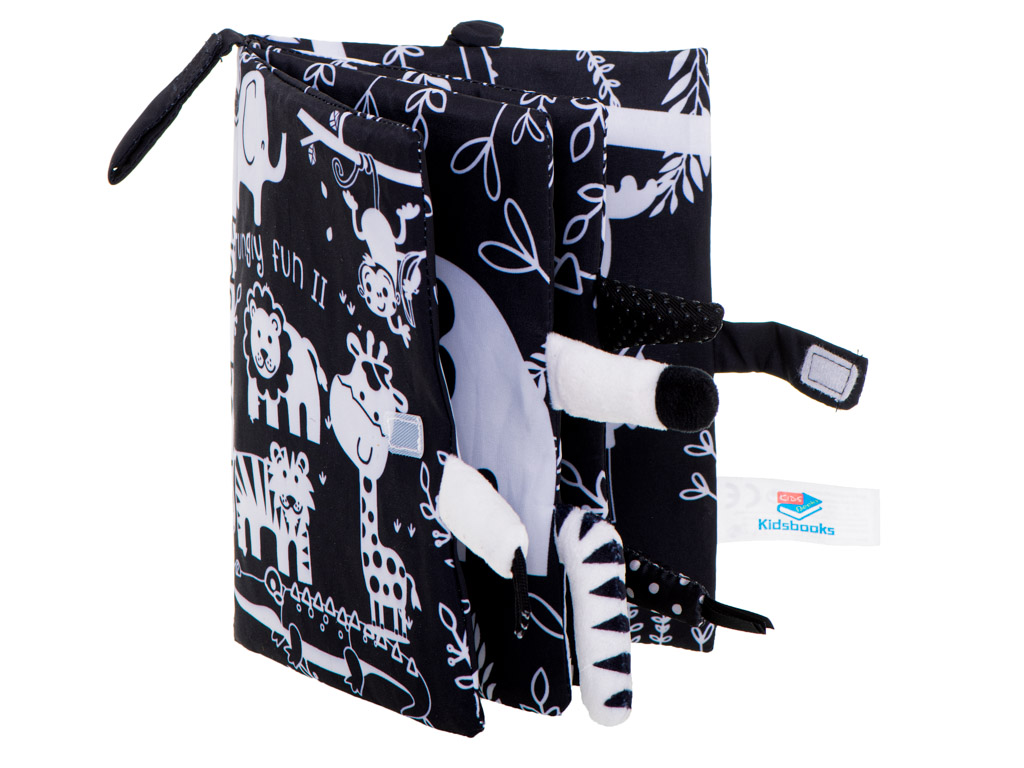 Książeczka sensoryczna miękka ogony zwierząt safari - obrazek 5