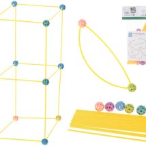 Klocki konstrukcyjne rurki słomki patyczki kreatywne baza namiot domek 75el.