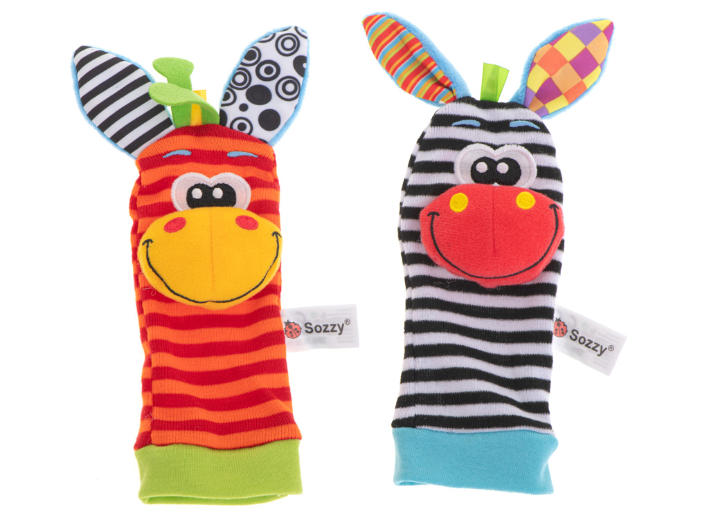 Grzechotka zabawka skarpetki na nóżki stopy 2szt. - obrazek 4