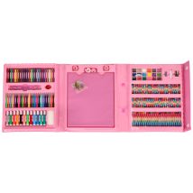 Zestaw plastyczny do malowania w walizce 208 elementów różowy