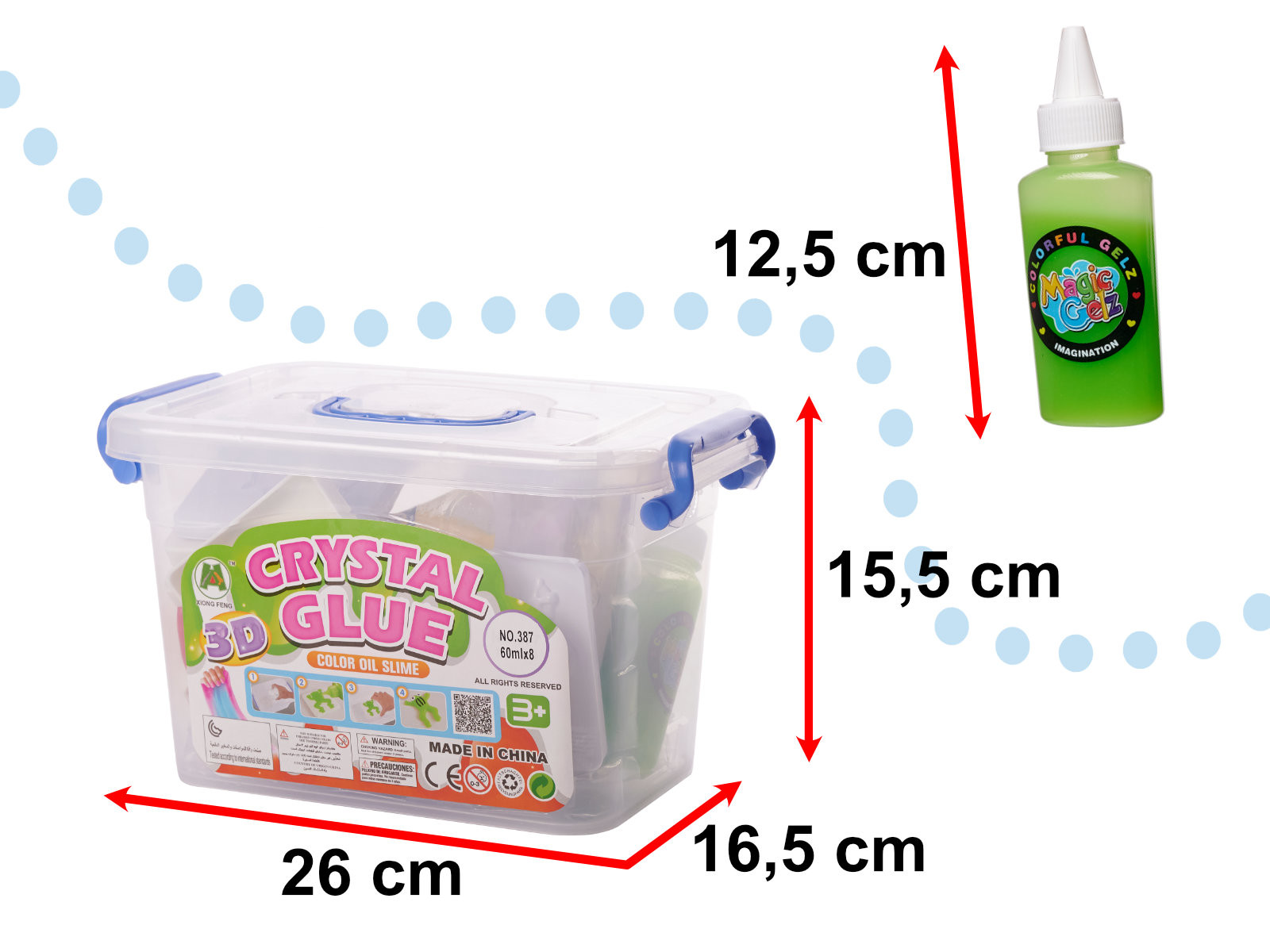 Klej żel kryształowy 3D crystal glue kreatywny zestaw w wiaderku 26el. - obrazek 7