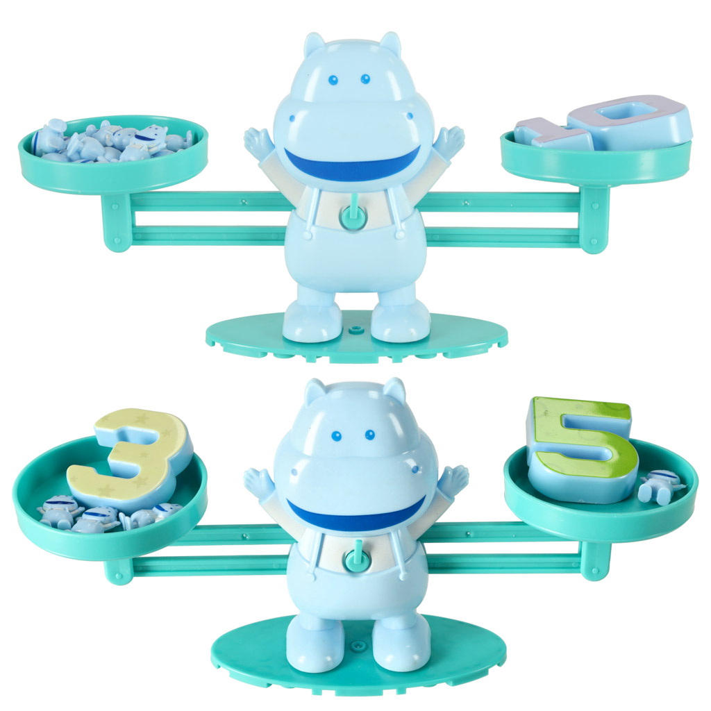 Waga szalkowa edukacyjna nauka liczenia hipopotam mini - obrazek 4