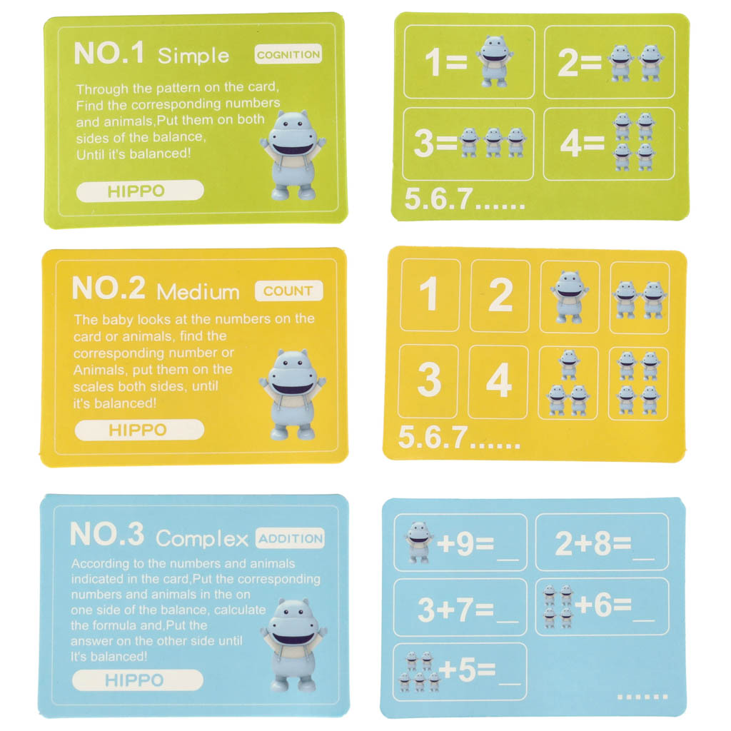 Waga szalkowa edukacyjna nauka liczenia hipopotam mini - obrazek 6