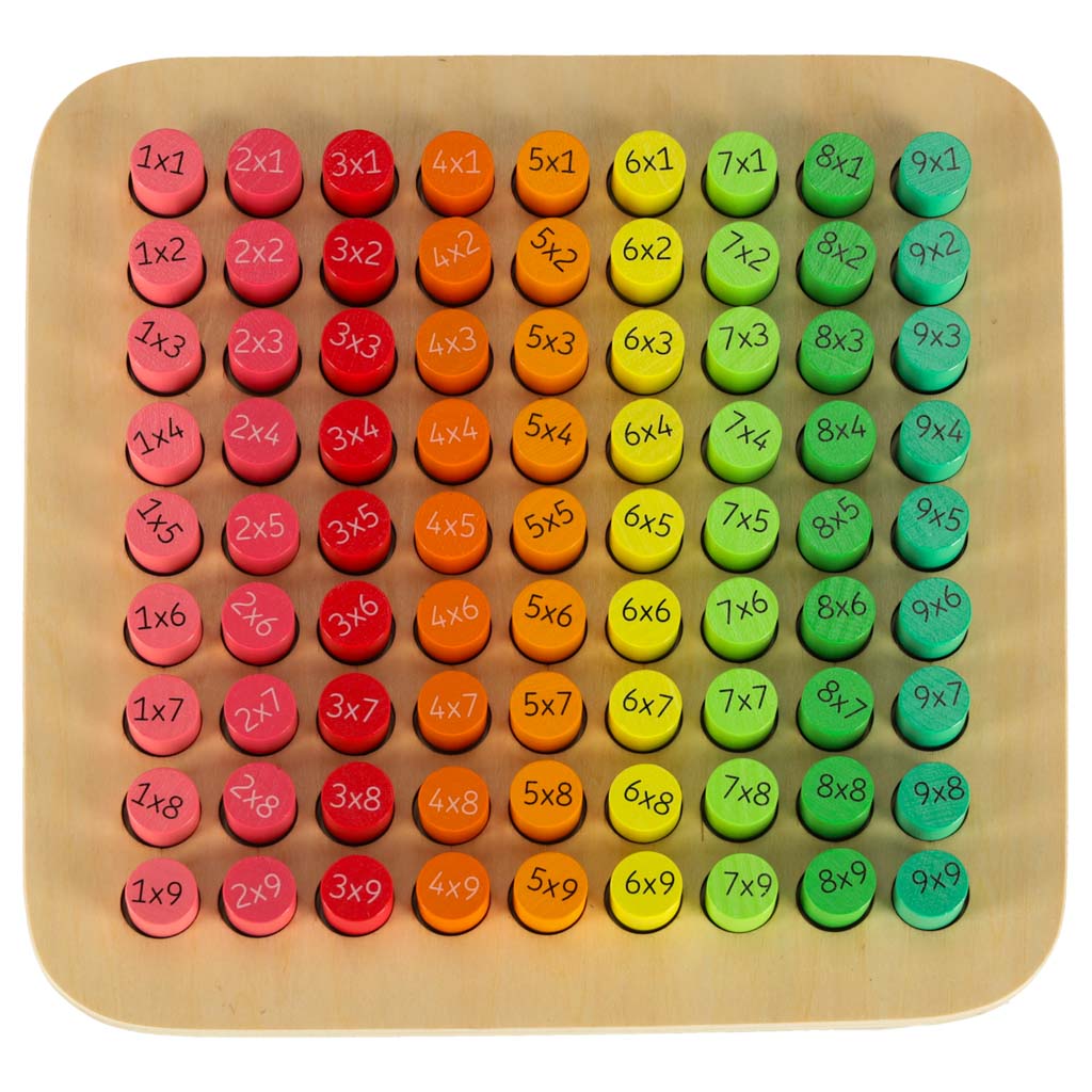 Zestaw edukacyjny nauka liczenia tabliczka mnożenia okrągła drewniana - obrazek 4