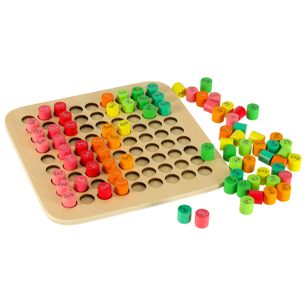 Zestaw edukacyjny nauka liczenia tabliczka mnożenia okrągła drewniana - obrazek 6