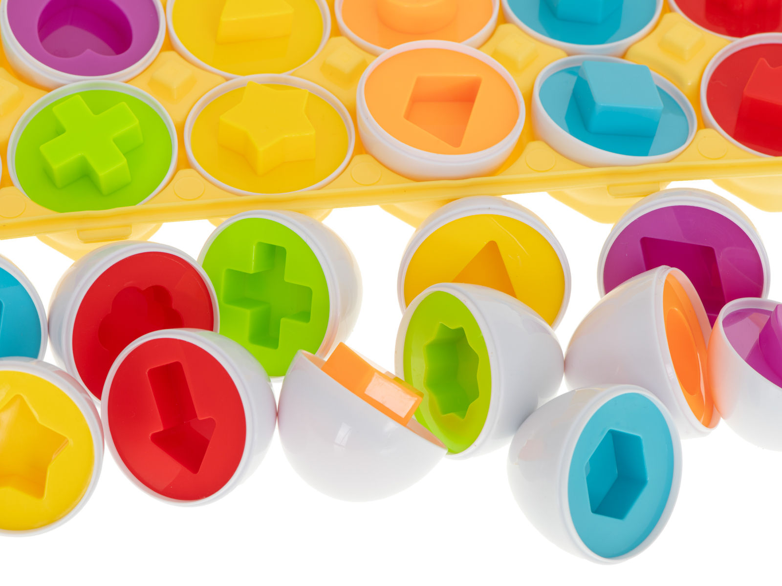 Układanka edukacyjna sorter dopasuj kształty jajka 12 sztuk - obrazek 4