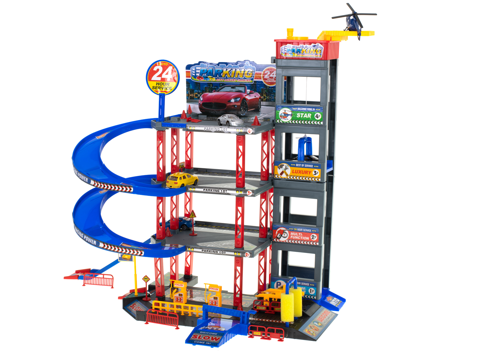 Parking samochodowy garaż wielopoziomowy piętrowy stacja benzynowa myjnia - obrazek 3