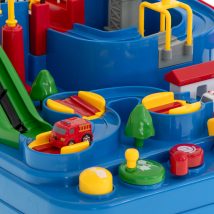 Tor przeszkód interaktywny samochodowy wyścigi parking 4 pojazdy auto radiowóz ambulans helikopter 32x32cm XXL