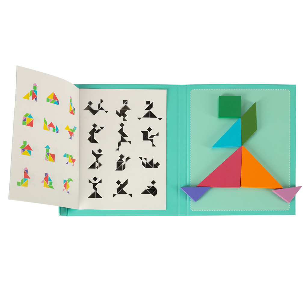 Tangram książeczka magnetyczna układanka montessori klocki gra logiczna 3D - obrazek 5