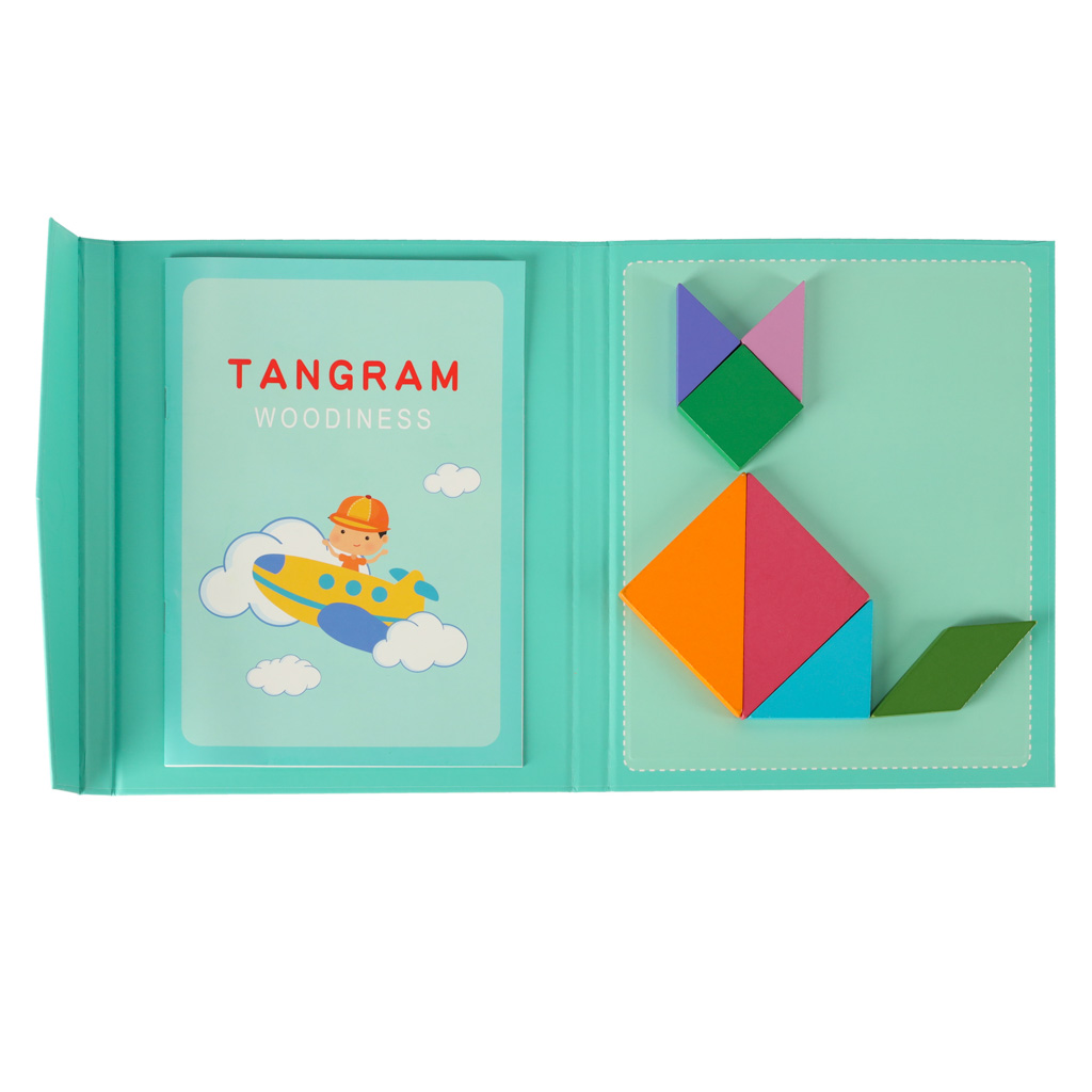 Tangram książeczka magnetyczna układanka montessori klocki gra logiczna 3D - obrazek 6