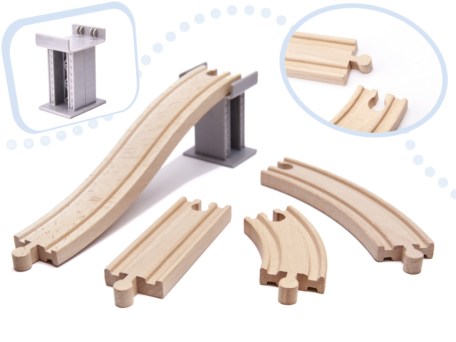 Kolejka drewniana pociąg tor samochodowy 70 elementów - obrazek 4
