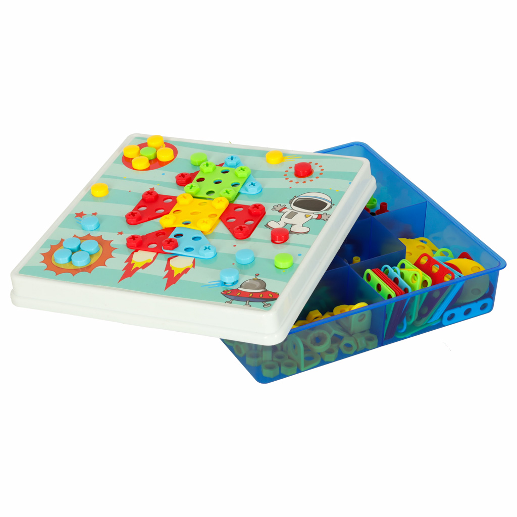 Wkrętarka wiertarka śrubki klocki konstrukcyjne zestaw majsterkowicza walizka 261 elementów - obrazek 4